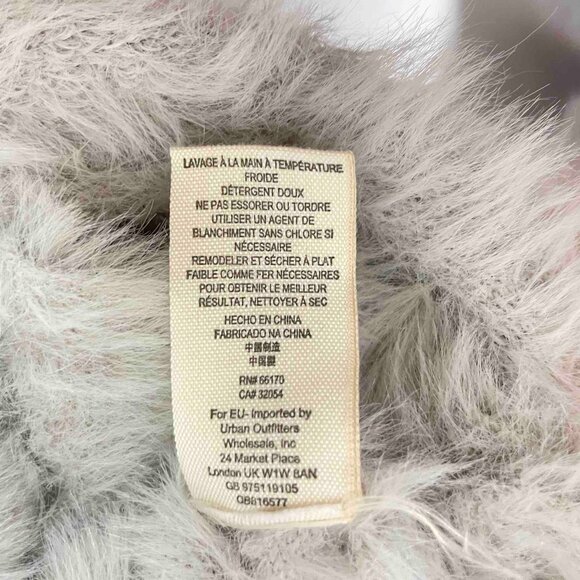 Free People Cozy Fuzzy Faux Fur Cardigan in Silver Cloud Womens Size L - Picture 6 of 10